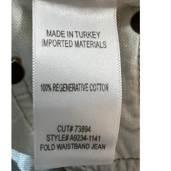 AGOLDE WOMENS 26 FOLDED WAISTBAND HIGH RISE ANKLE WIDE JEANS SIDELINE BLUE NEW - Picture 12 of 14